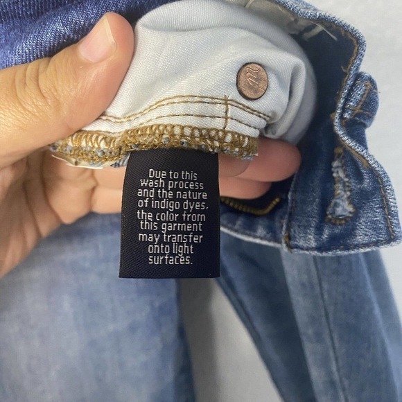 Madewell Women Jeans 9" High Rise Skinny Blue Wash Denim Stretch Fray Hem Sz 25" - Picture 5 of 11